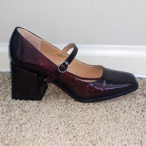 Rachel Zoe Burgundy Mary Janes